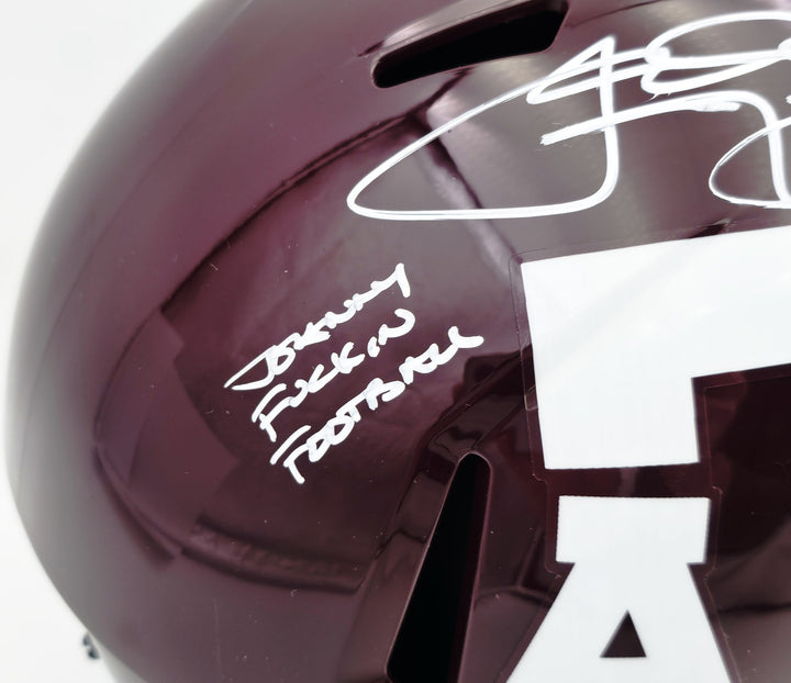 Johnny Manziel Texas A&M Aggies Signed Replica Speed FS Helmet Beckett BAS