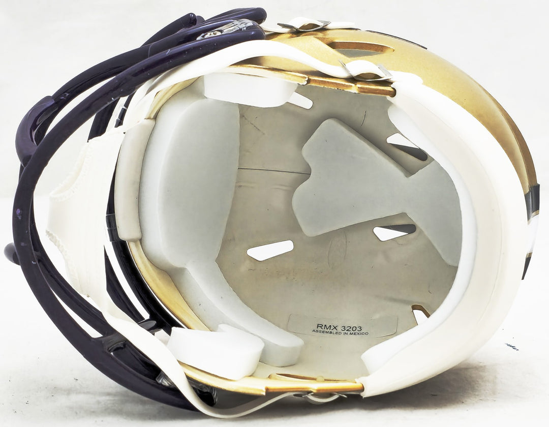 Jalen McMillan Auto Signed Washington Huskies Gold Speed Mini Helmet MCS Holo