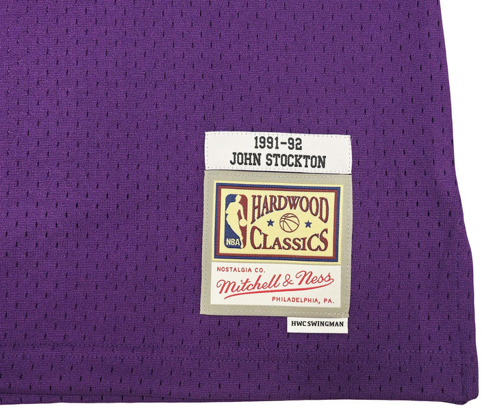 Jazz John Stockton Auto Purple Authentic Mitchell Ness 91 HWC Swingman Jersey XL