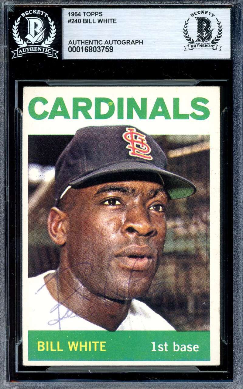 Bill White Beckett BAS Signed 1964 Topps Autograph