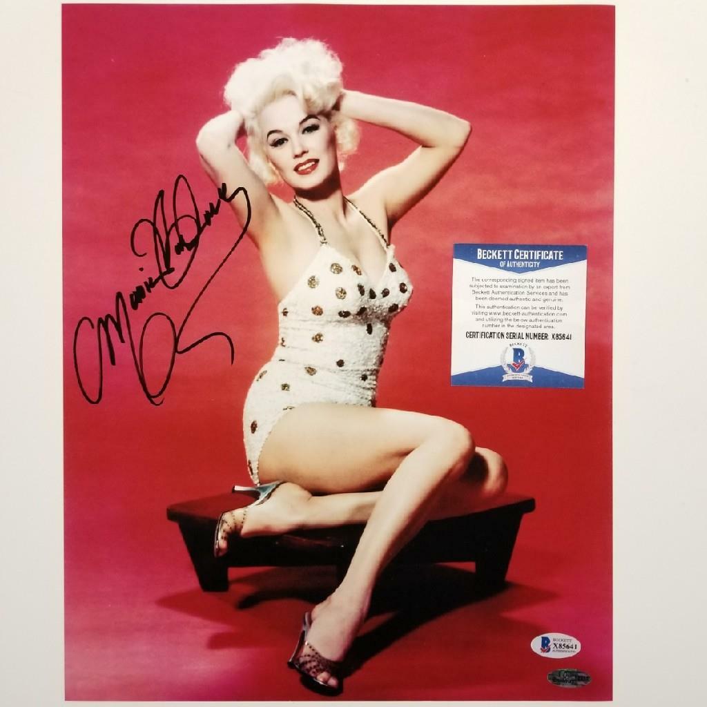 Mamie Van Doren signed 11x14 Photo #2 Actress Playboy Autograph~ Beckett BAS COA