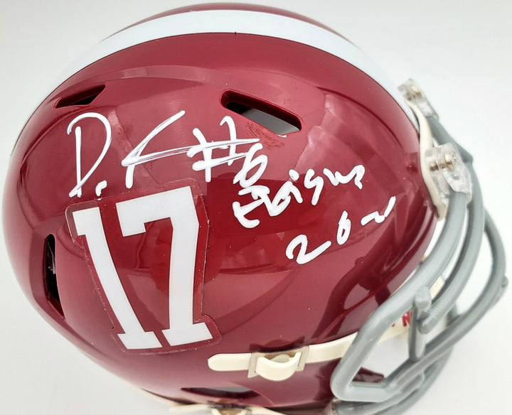 Devonta Smith Signed Alabama Crimson Tide Speed Mini Helmet Beckett