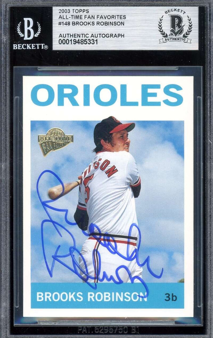 Brooks Robinson Beckett BAS Signed 2003 Topps All Time Fan Fav Autographed