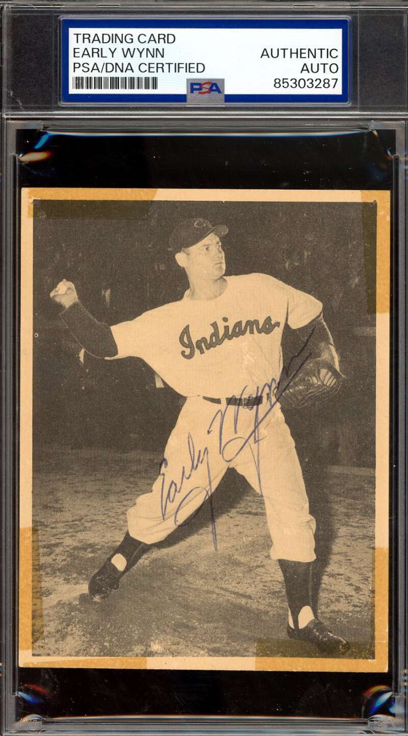 Early Wynn PSA DNA Vintage Signed Rare 1952 Num Num Indians Autograph