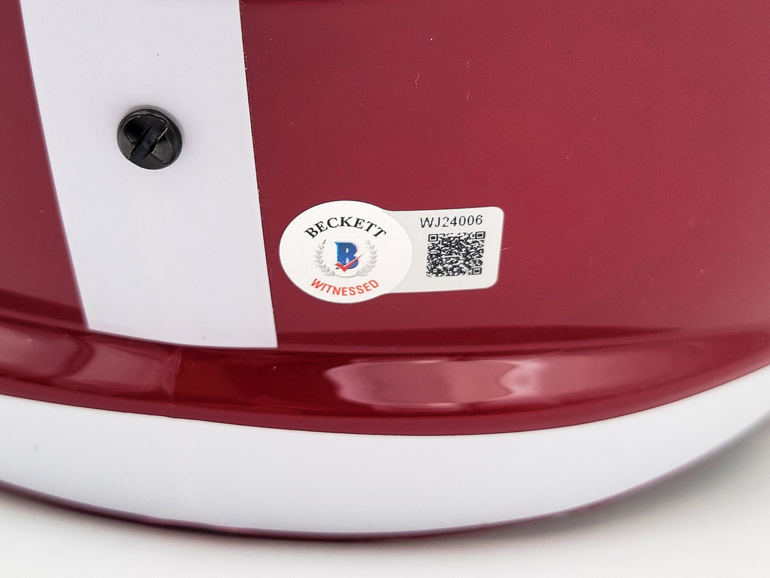 Devonta Smith Auto Alabama Crimson Tide Red FS Replica Helmet Smitty Beckett