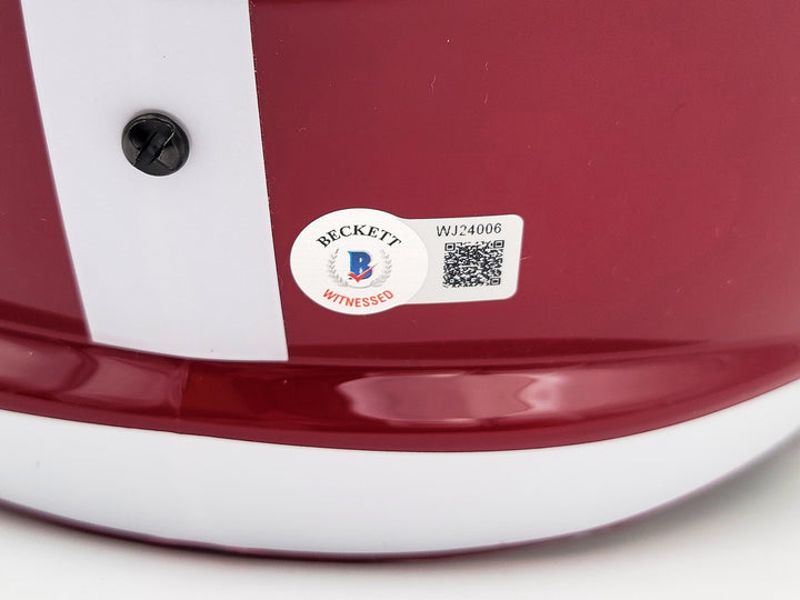Devonta Smith Auto Alabama Crimson Tide Red FS Replica Helmet Smitty Beckett