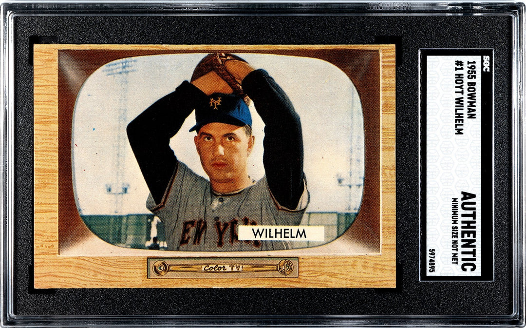 Hoyt Wilhelm 1955 Bowman Baseball Card #1- SGC Slabbed Authentic (Min. Size)