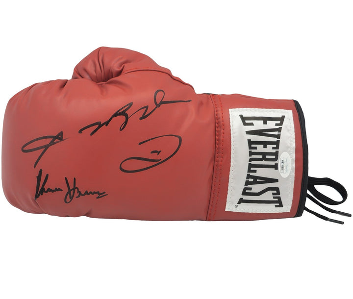 Sugar Ray Leonard & Thomas "Hitman" Hearns Signed Red Everlast Glove LH JSA