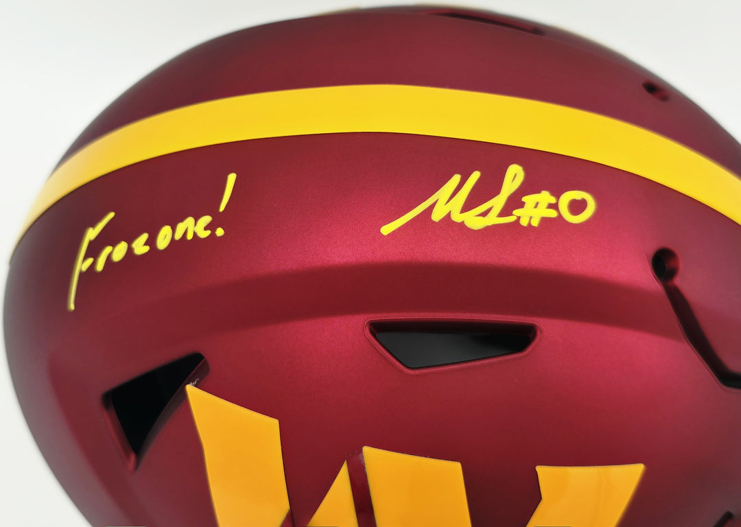 Mike Sainristil Signed Maroon Riddell SpeedFlex MIDI Mid-Size Helmet Washington