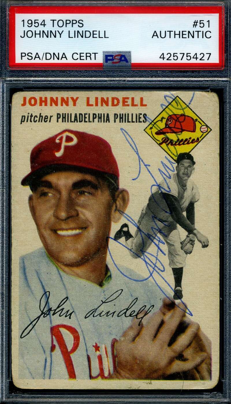 Johnny Lindell PSA DNA Signed 1954 Topps Autograph