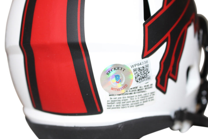 Cole Beasley Autographed/Signed Buffalo Bills Lunar Mini Helmet Beckett 39126