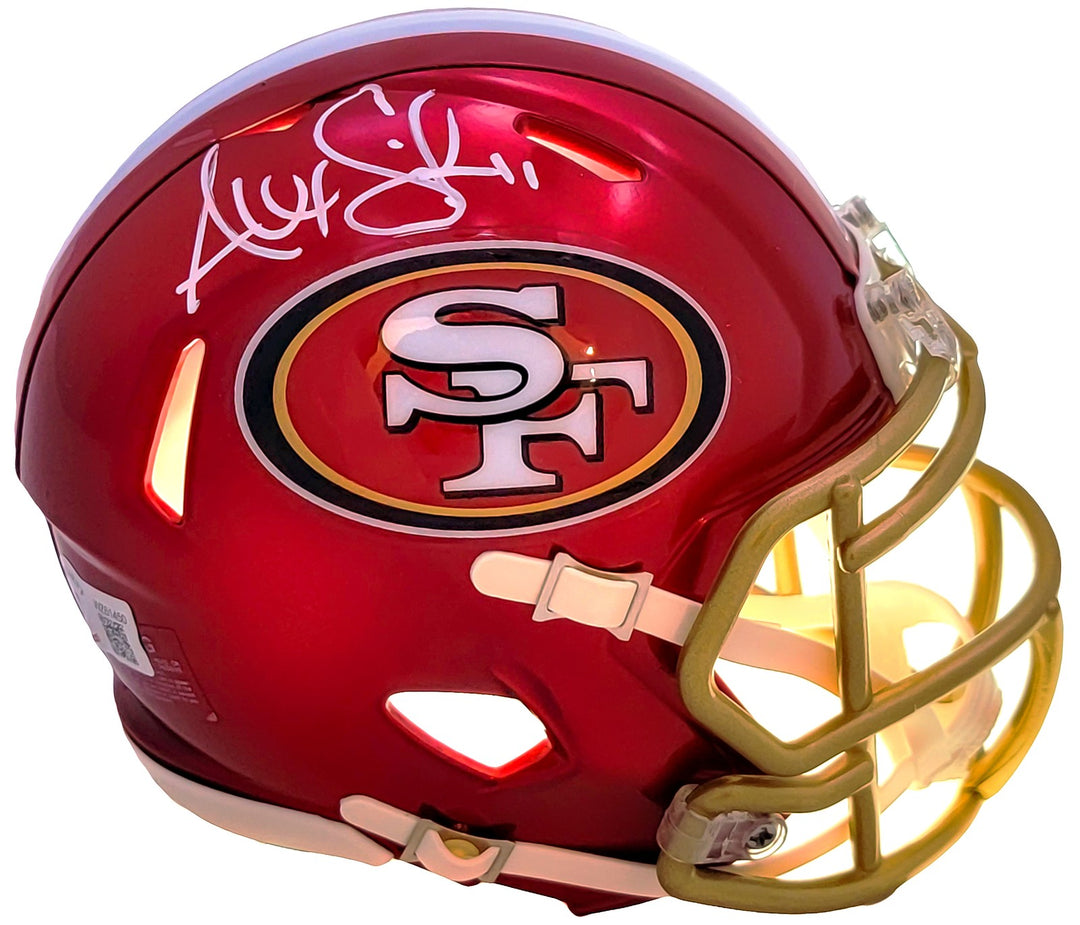 Alex Smith Signed San Francisco 49ers Flash Red Speed Mini Helmet Beckett Wit