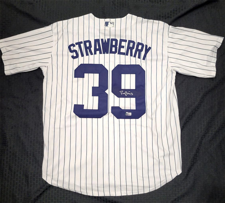 Darryl Strawberry autograph signed New York Yankees Jersey ~ BAS Witness Holo