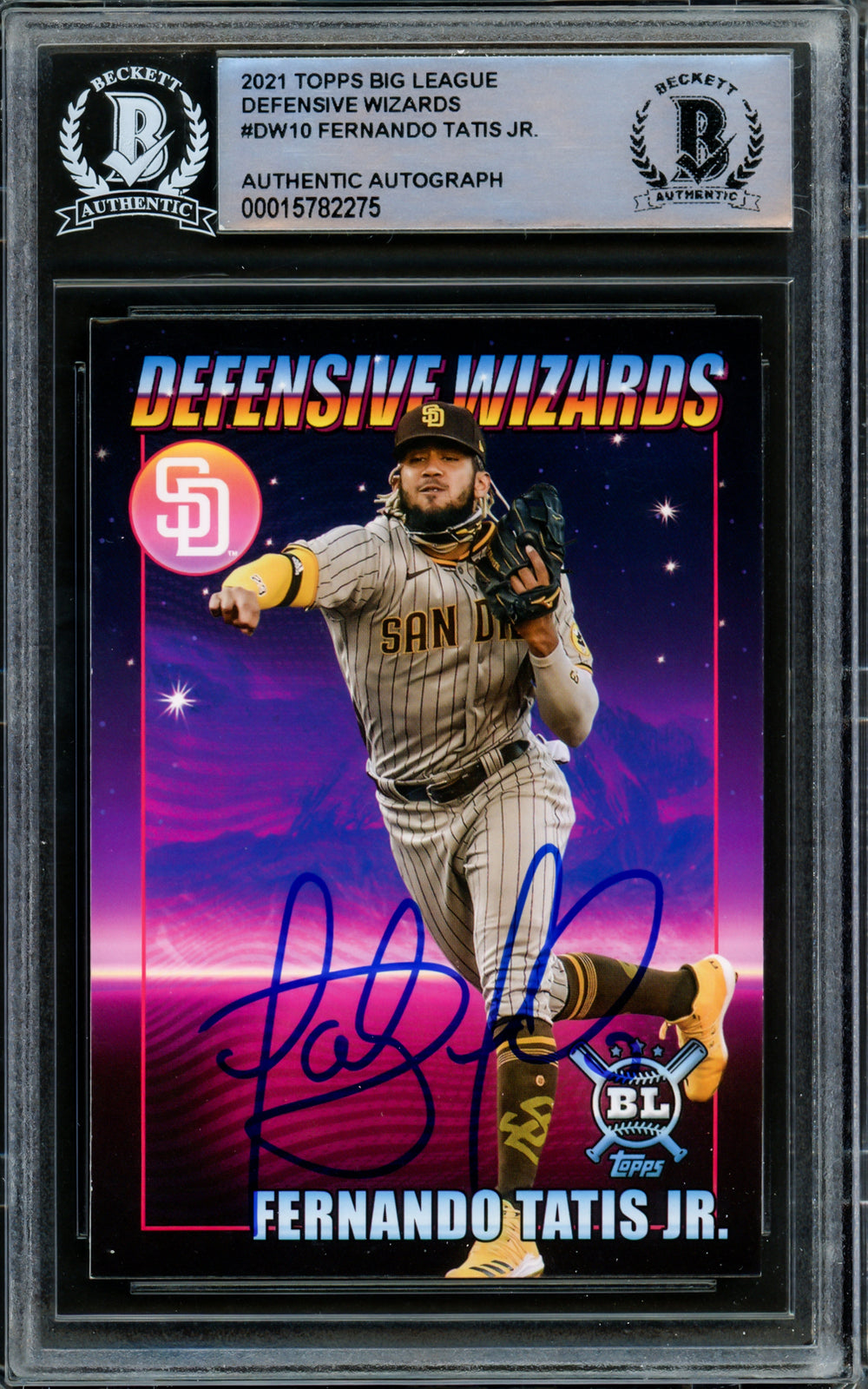 Fernando Tatis Jr. Autographed 2021 Topps Defensive Wizards Card Beckett