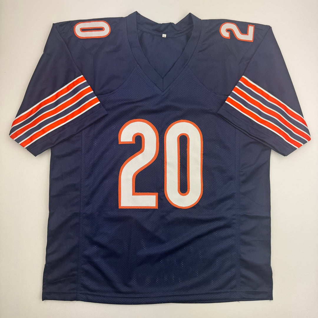 Autographed/Signed Mark Carrier "90 DROY" Chicago Blue Football Jersey JSA COA