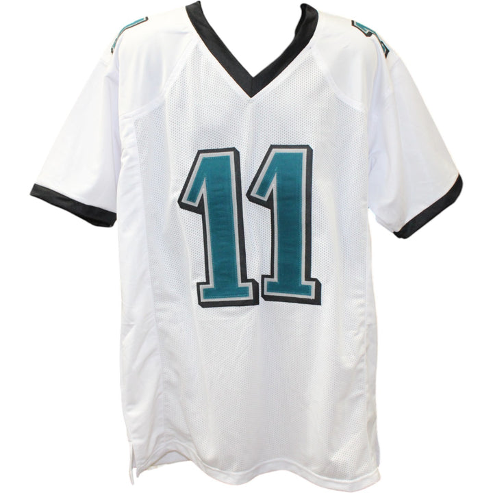 AJ Brown Autographed/Signed Pro Style XL White Jersey Beckett Witness 49809