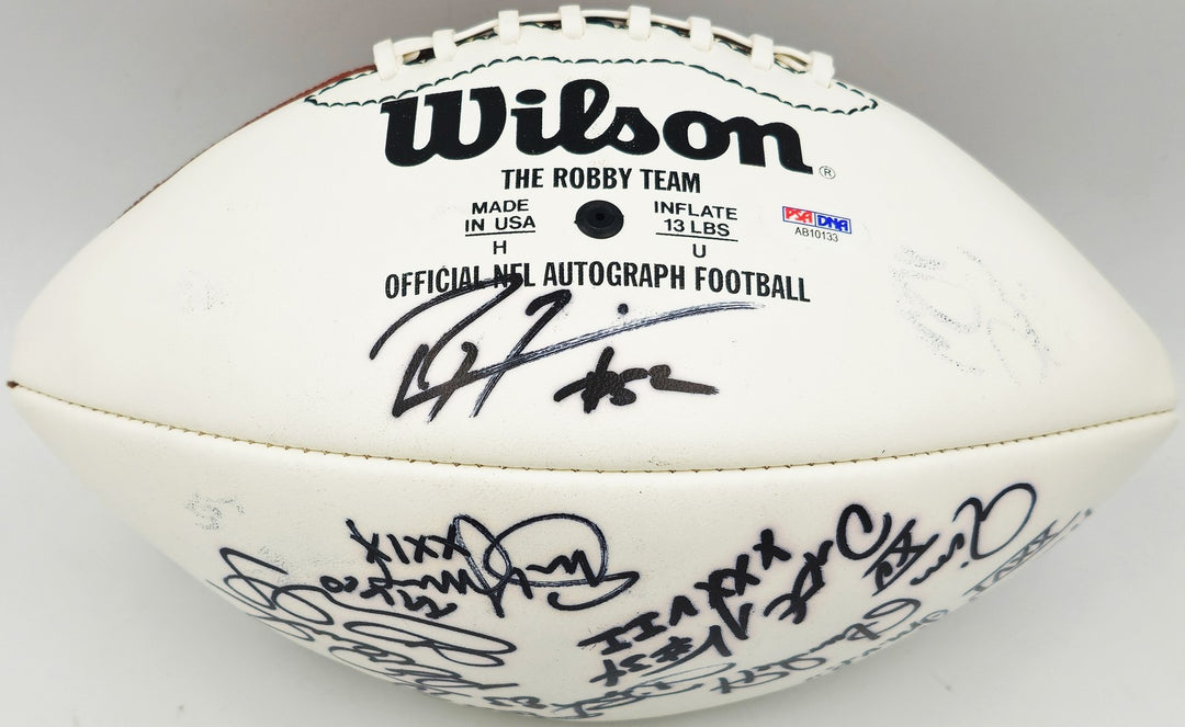 SB MVP's Signed White Wilson NFL Football 16 Sigs Joe Namath PSA/DNA AB10133