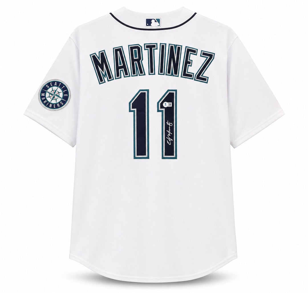Seattle Mariners Edgar Martinez Signed White Nike Jersey Size XXL Beckett Wit