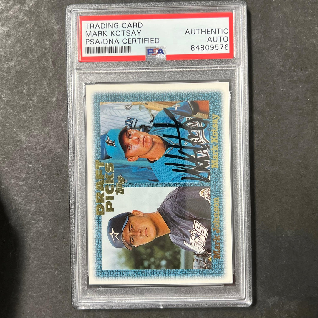 1995-96 Topps #483 Mark Kotsay Signed Card PSA Slabbed Auto Marlins