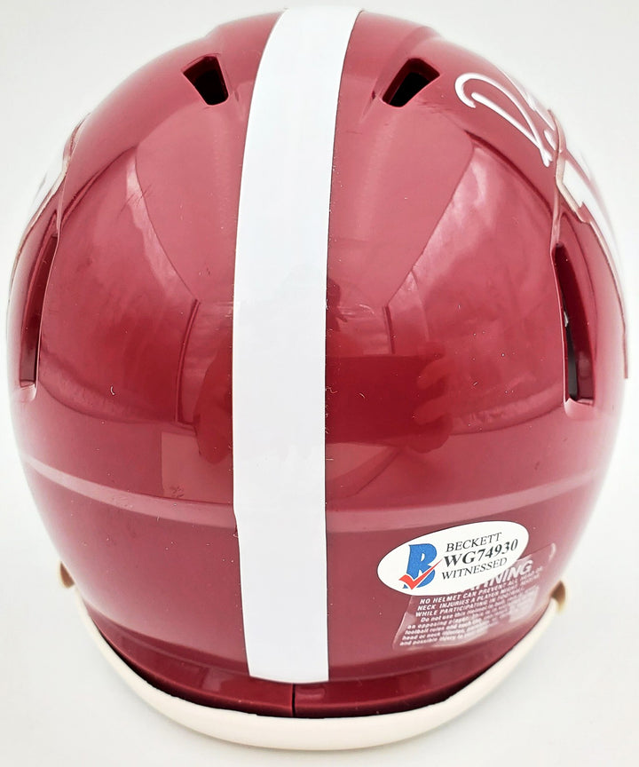 Devonta Smith Signed Alabama Crimson Tide Speed Mini Helmet Beckett