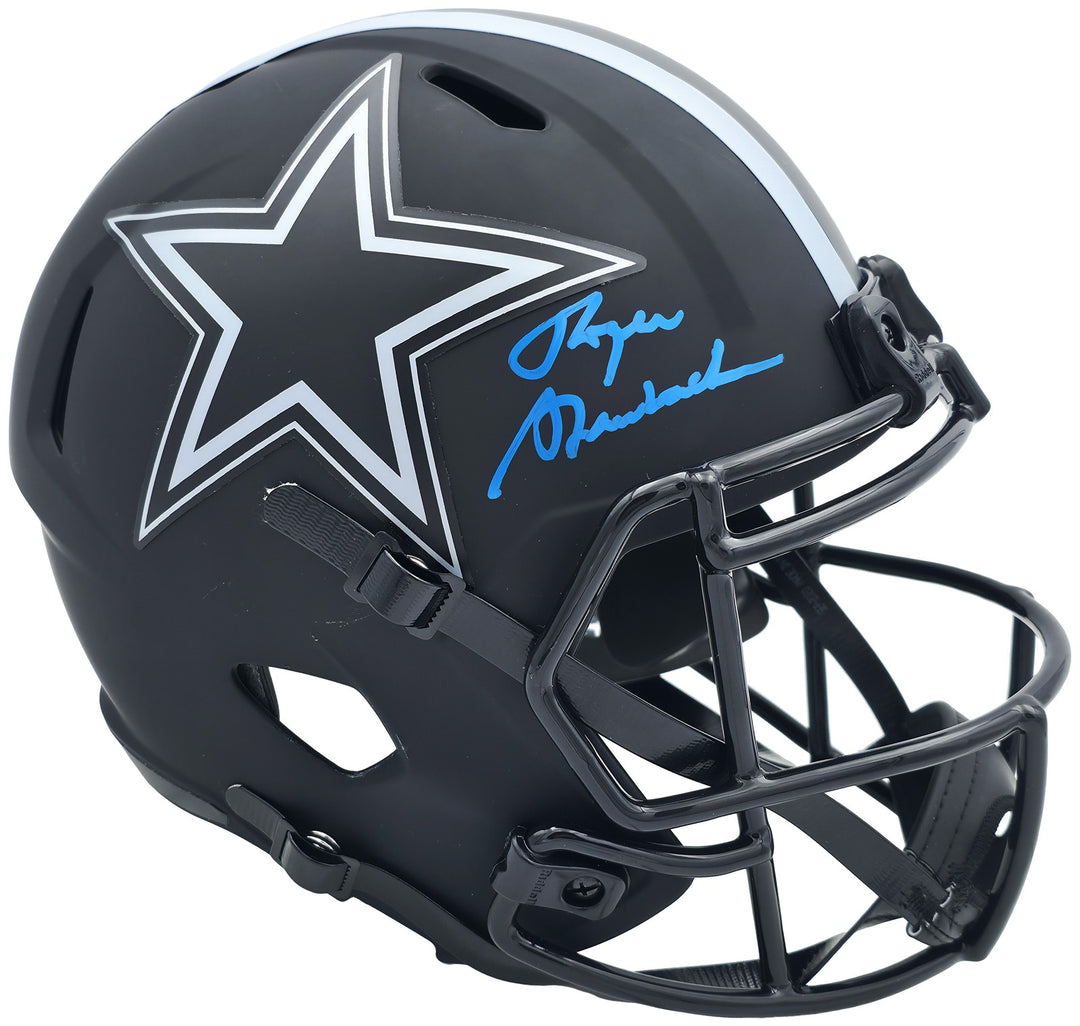 Roger Staubach Auto Cowboys Eclipse Black Full Size Speed Replica Helmet Beckett