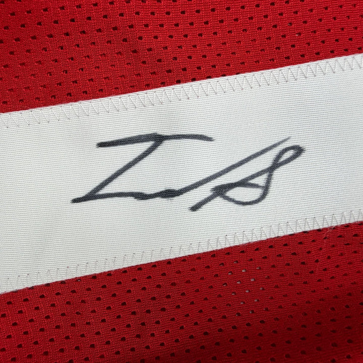 Autographed/Signed Isaac Guerendo San Francisco Red Jersey Beckett BAS COA