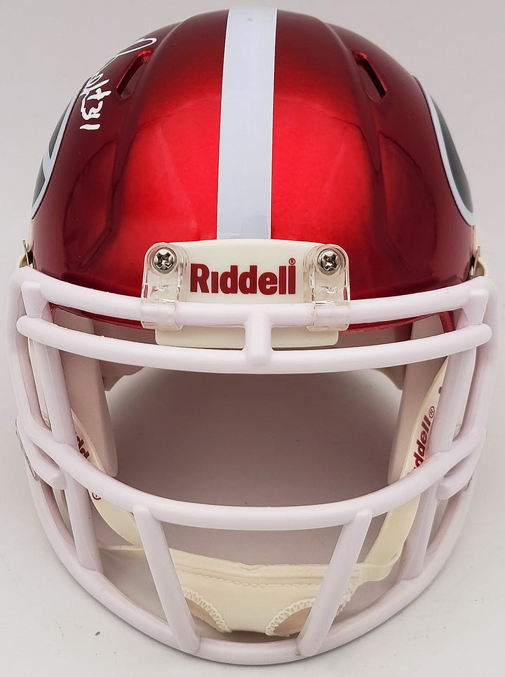 Herschel Walker Auto Signed Georgia Bulldogs Flash Red Speed Mini Helmet Beckett