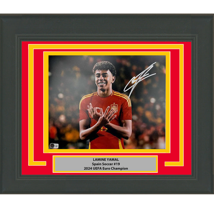 Framed Autographed/Signed Lamine Yamal Spain 11x14 Photo Beckett BAS COA #4
