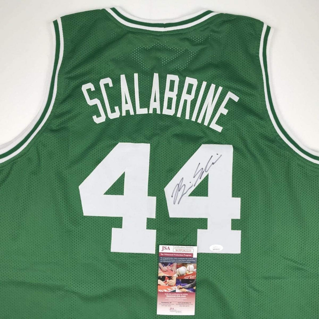 Autographed/Signed Brian Scalabrine Boston Green Jersey JSA COA Auto