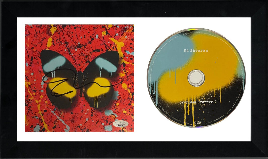 Ed Sheeran signed 2021 Overpass Graffiti Atlantic/UK CD Cover/CD Framed - JSA