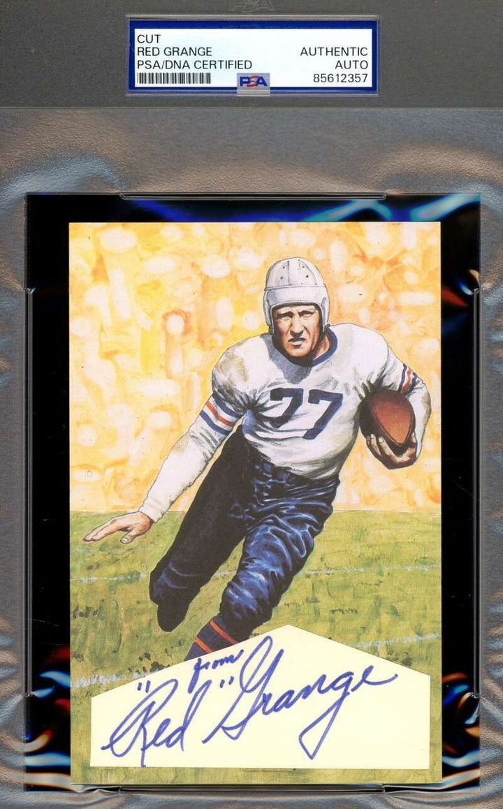 Red Grange PSA DNA Signed Goal Line Art Card Cut GLAC Autograph Bears