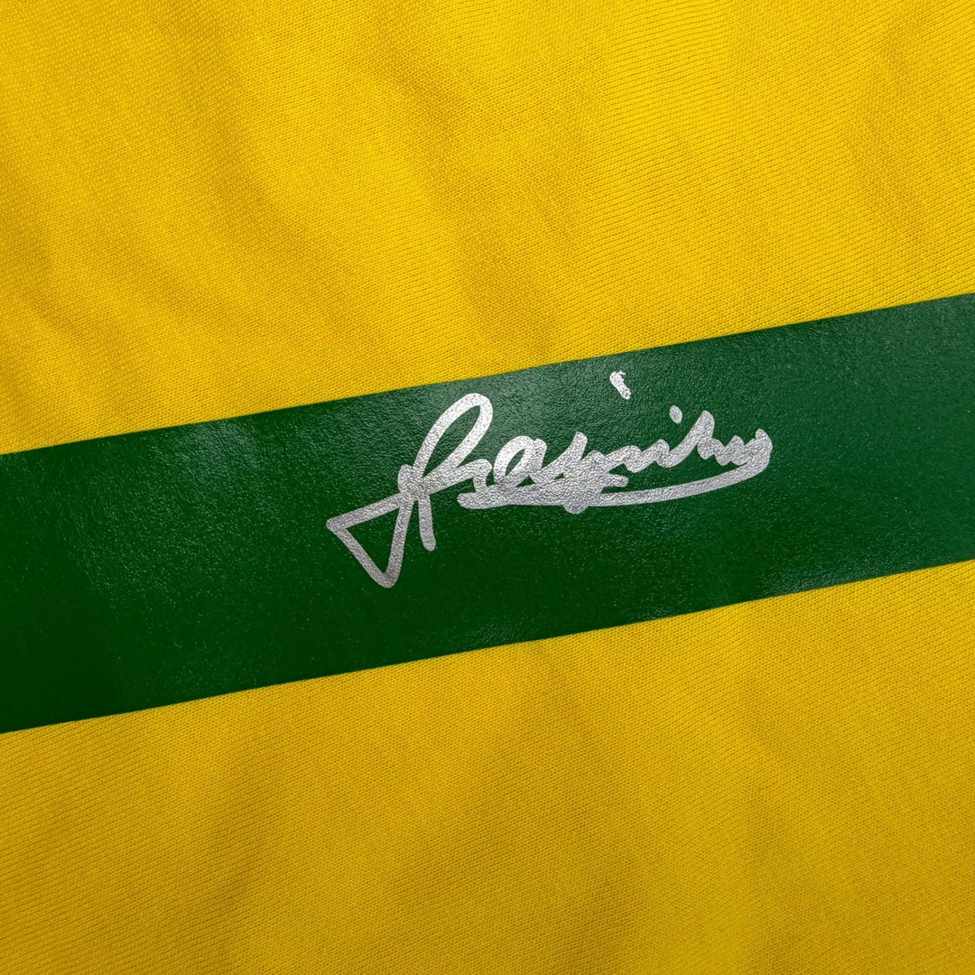 Autographed/Signed Jairzinho Brazil Yellow Soccer Futbol Jersey Beckett BAS COA