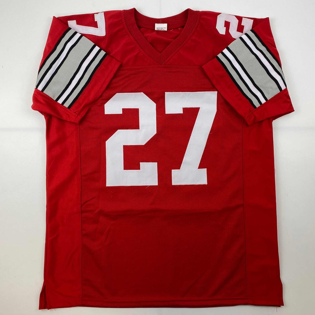 Facsimile Autographed Eddie George Ohio State Red Reprint Jersey Size Men's XL