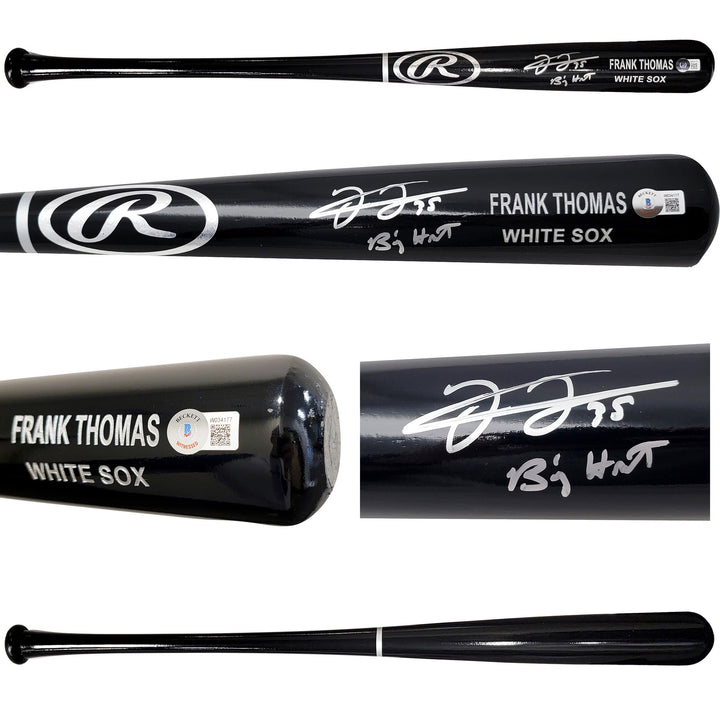 Frank Thomas Auto Black Rawlings Game Model Bat White Sox "Big Hurt" Beckett Wit
