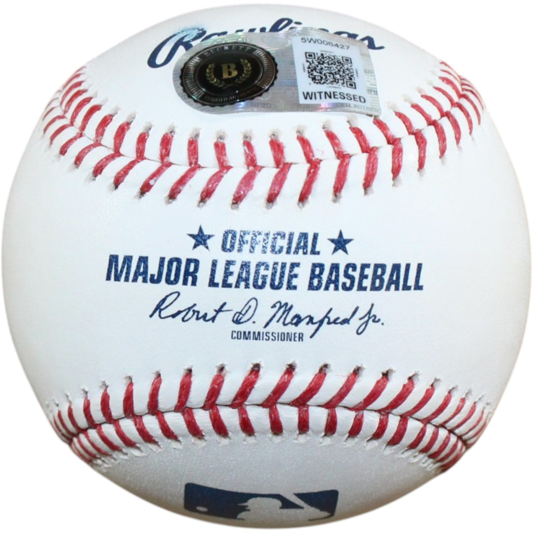 Mariano Rivera Autographed New York Yankees OML Baseball 652 SVs Beckett W 58255