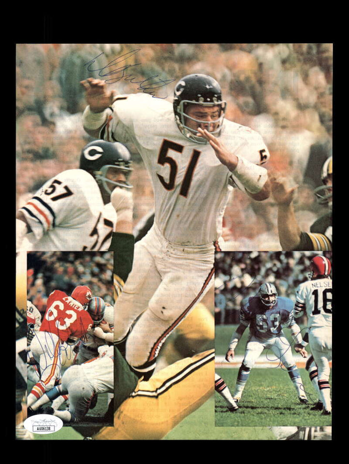 Dick Butkus Willie Lanier Mike Lucci JSA Autograph 8x10 Signed Vintage Photo