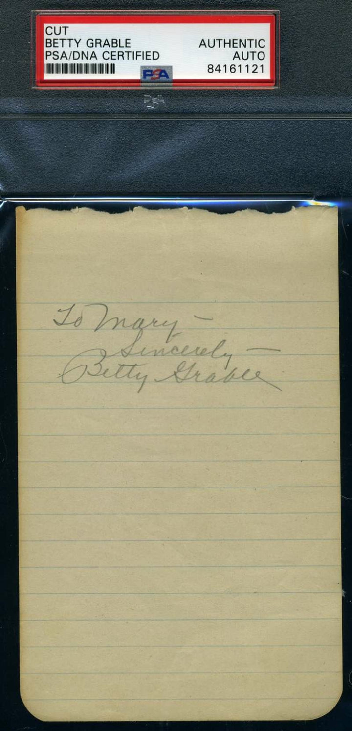 Betty Grable Psa Dna Coa Hand Signed Album Page Authentic Autograph