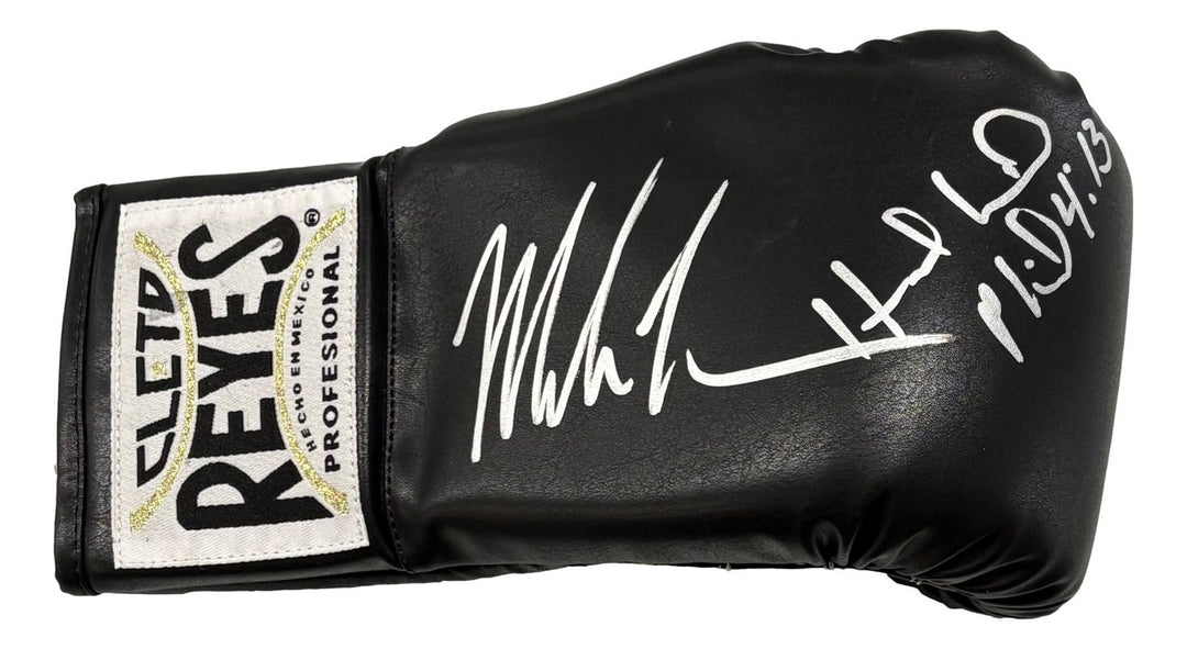 Mike Tyson Evander Holyfield Signed RH Black Cleto Reyes Boxing Glove JSA