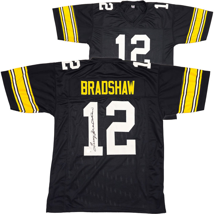 Pittsburgh Steelers Terry Bradshaw Signed Black Jersey Beckett Witness