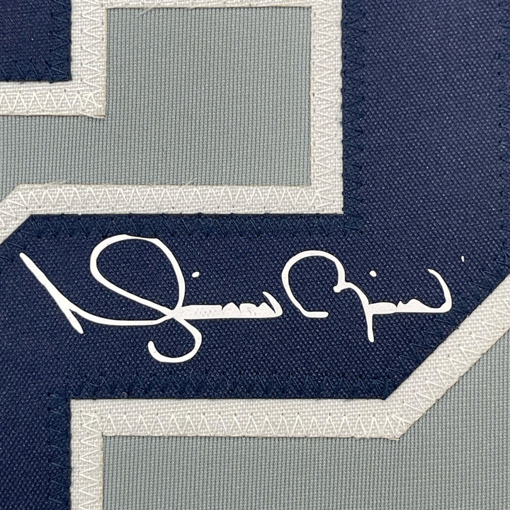 Framed Facsimile Autographed Mariano Rivera 33x42 Grey Reprint Laser Auto Jersey