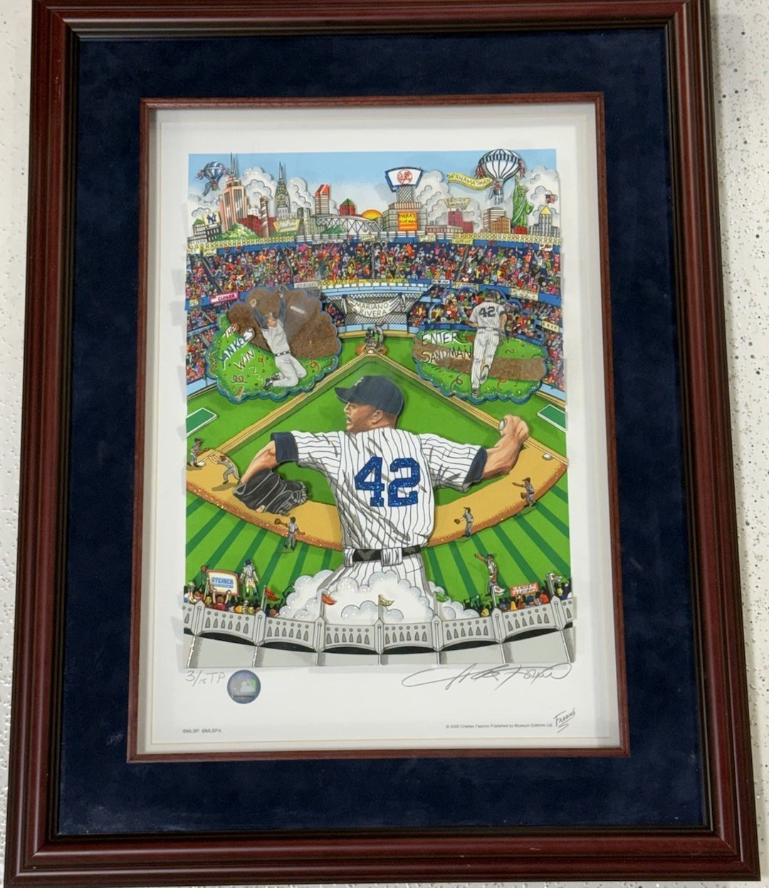 Mariano Rivera Ny Yankees Fazzino Signed 3D Framed Art Yankee Stadium 3/15 TP