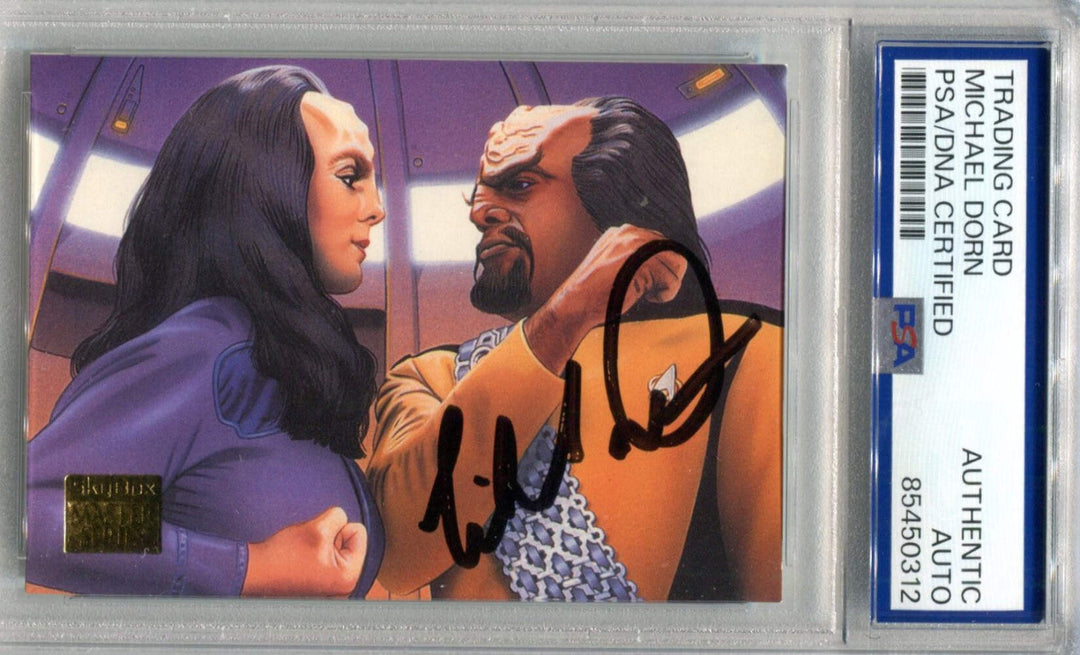 Michael Dorn 1994 Skybox Star Trek The Next Generation #34 PSA Authentic Auto Ca
