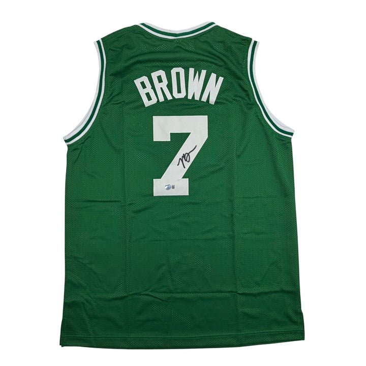 Autographed/Signed Jaylen Brown Boston Green Basketball Jersey Beckett COA