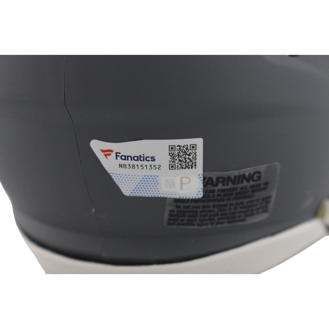 Tom Brady Autographed New England Patriots Slate Mini Helmet Fanatics 48957