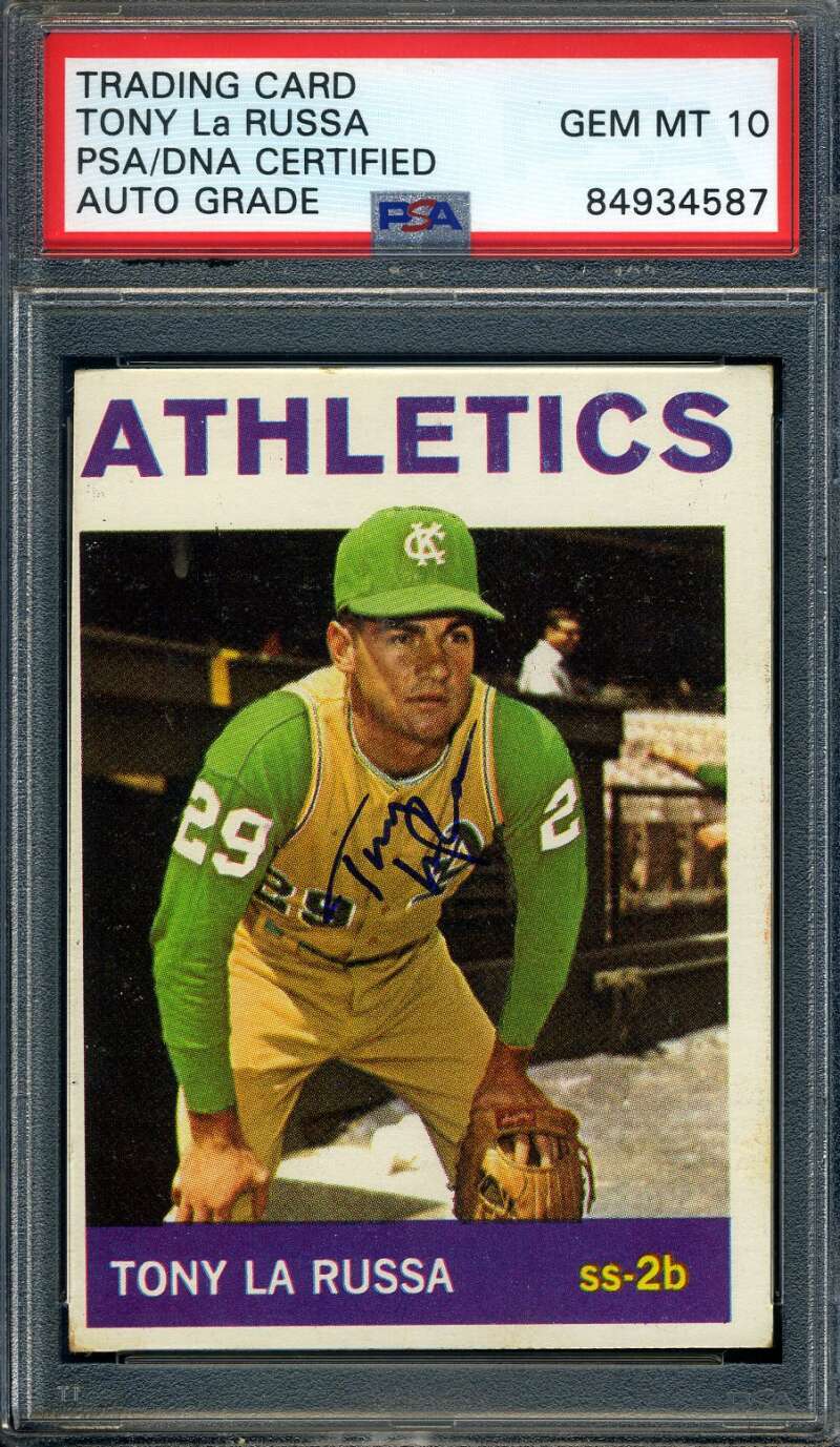 Tony La Russa Gem Mint 10 PSA DNA Signed 1964 Topps Rookie Autograph