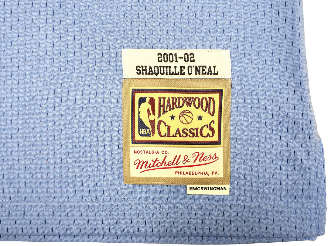 Lakers Shaquille ONeal Auto Baby Blue Mitchell Ness 01-02 HWC Swingman Jersey XL