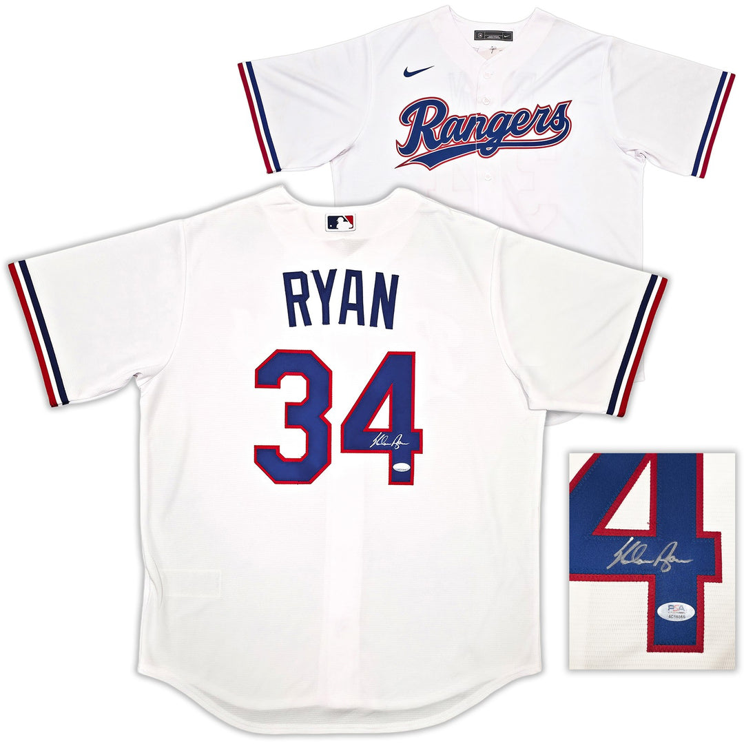 Texas Rangers Nolan Ryan Signed White Nike Jersey Size L PSA/DNA ITP