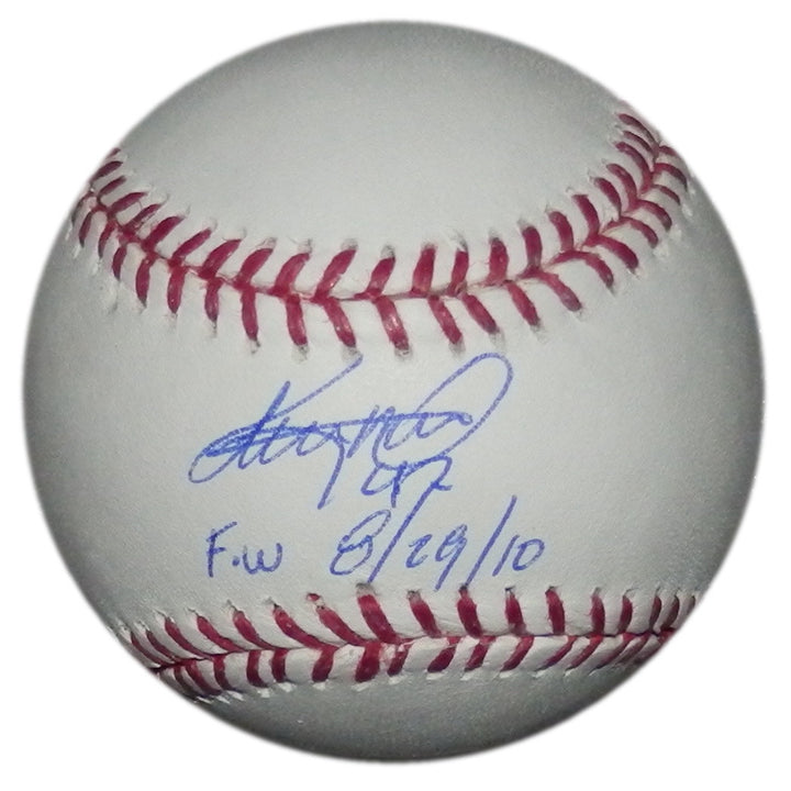 IVAN NOVA SIGNED #47 FIRST NEW YORK YANKEES WIN BASEBALL INSCRIBED FW 8/29/10 NY