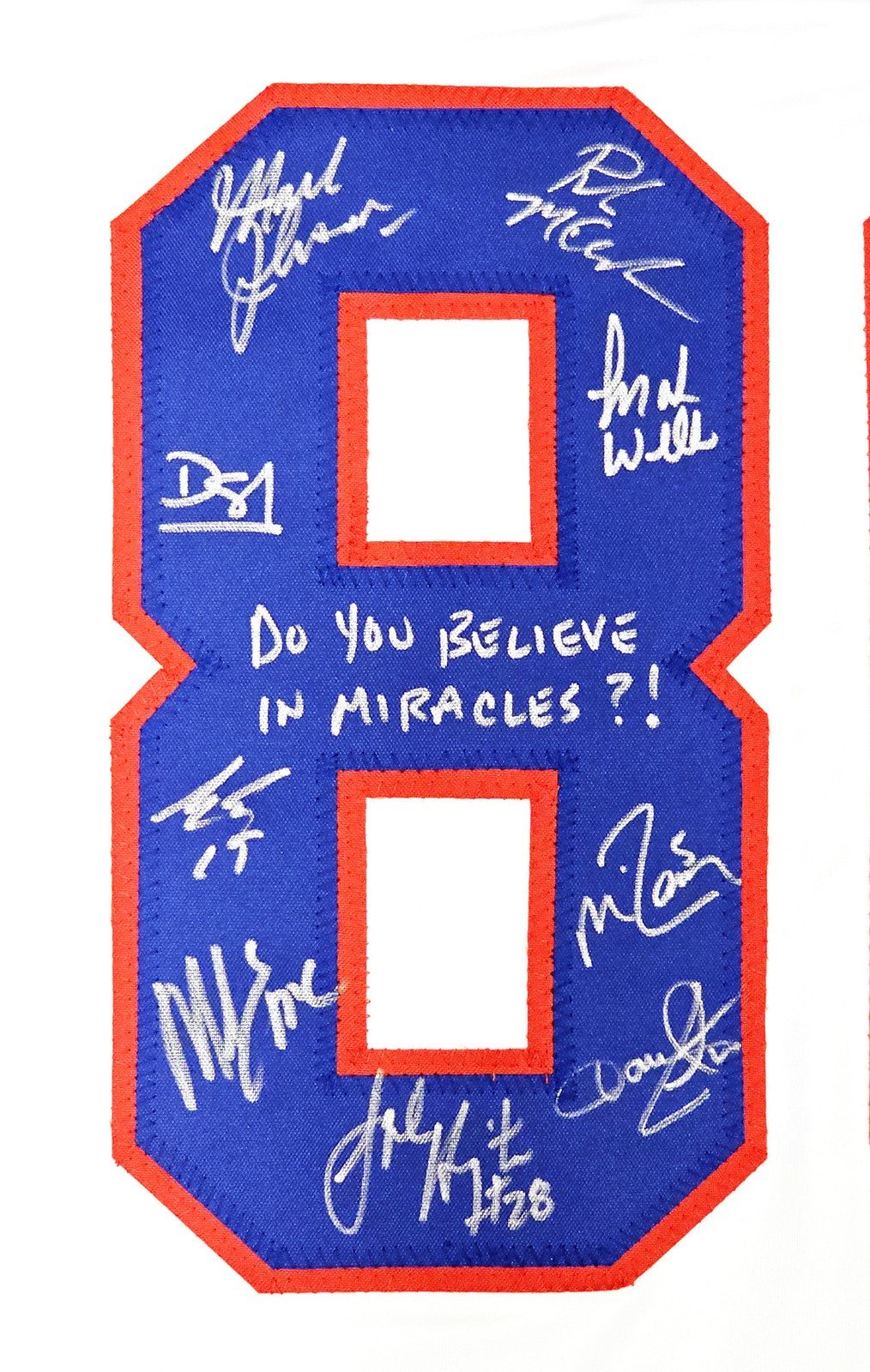 1980 Team USA Hockey Miracle On Ice Auto White Jersey Believe 19 Sg Eruzione BAS