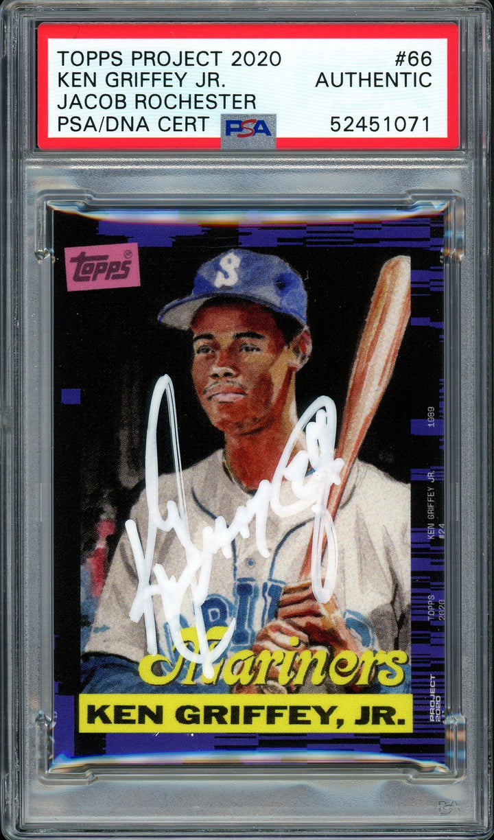 Ken Griffey Jr. Auto Topps Project 2020 Jacob Rochester Card 66 24 #1/1 PSA/DNA